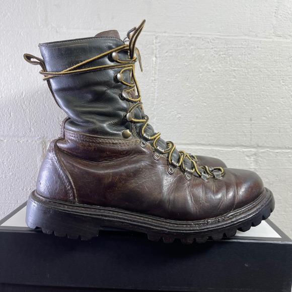 Vintage Herman Survivor Work Boots Brown Leather Vibram Sole Men\'s‎ Size 8.5 D main image 4